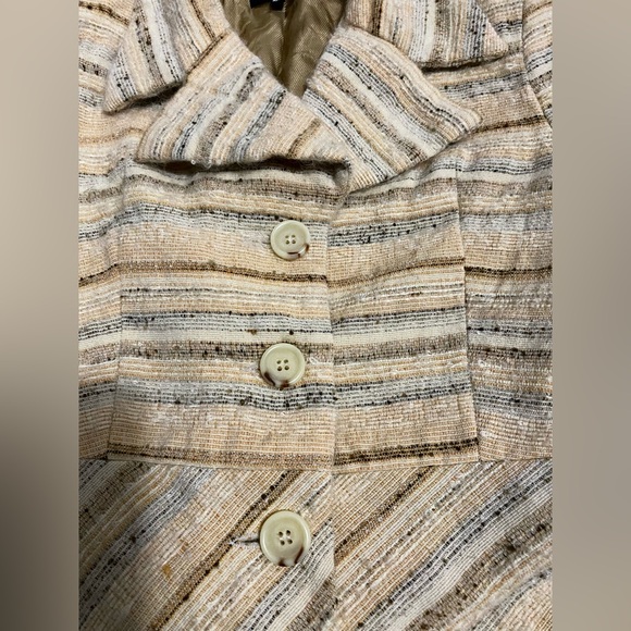 Vintage TALULA BABATON  Wool Beige Striped Coat Size XXS. - Picture 4 of 10